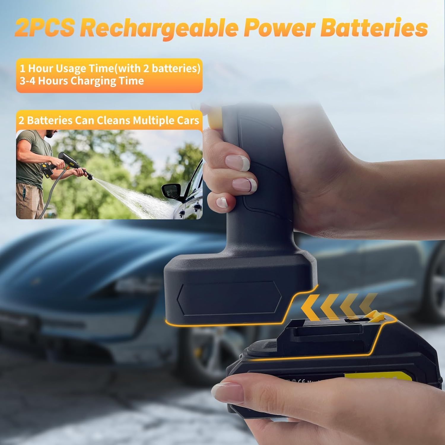 Idropulitrice a Batteria Portatile Max 25 Bar - immagine 3