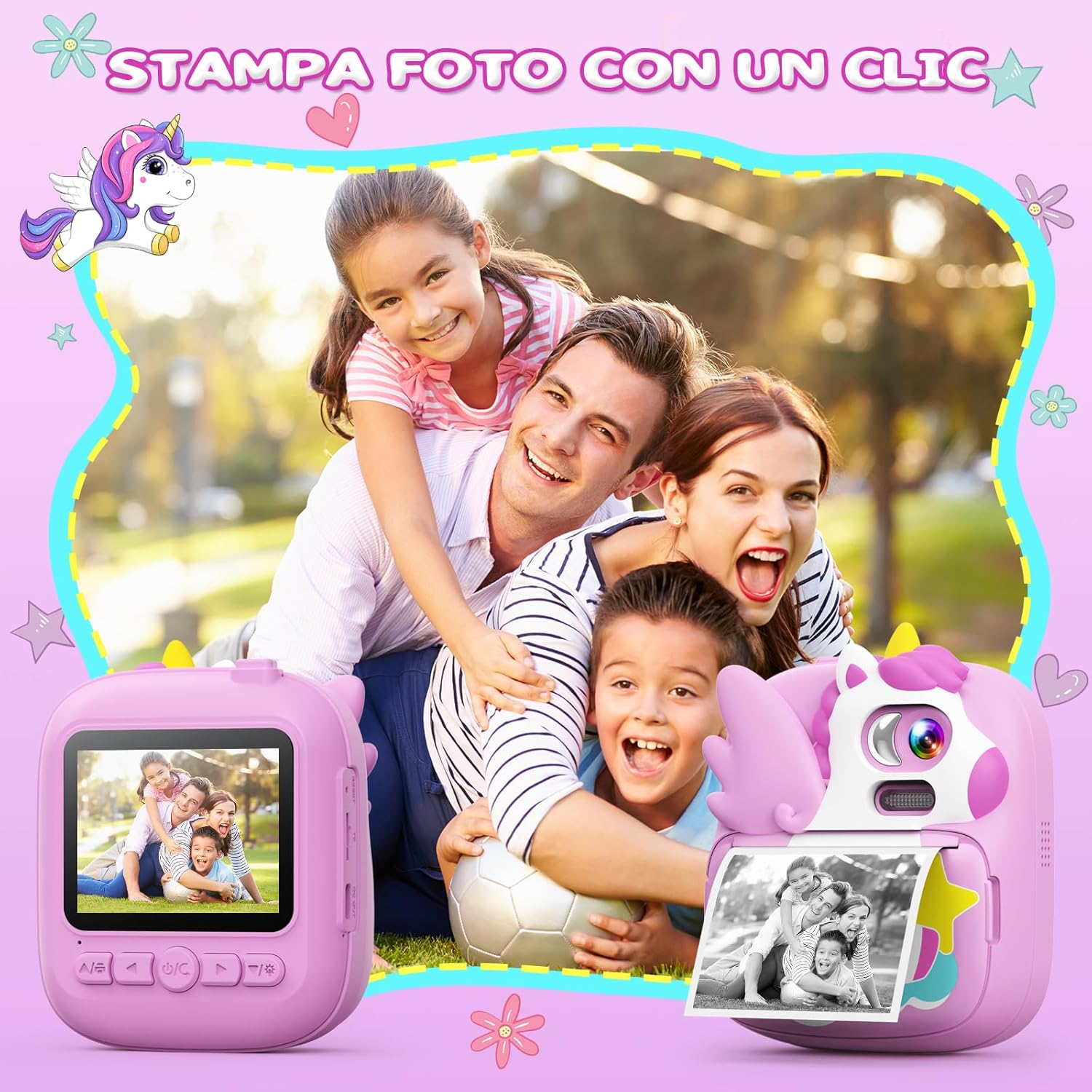 Camclid Macchina Fotografica Bambini Istantanea Viola - immagine 2