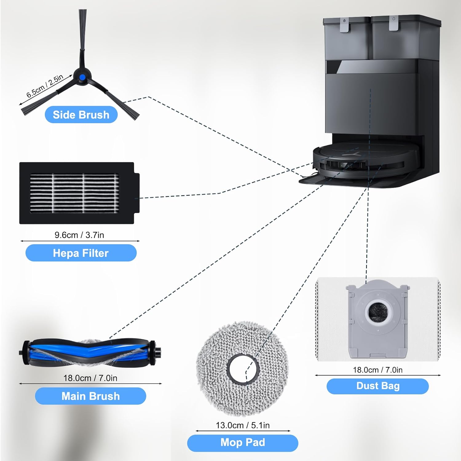 Set Accessori Ricambio per Ecovacs Deebot T50 Omni - immagine 2