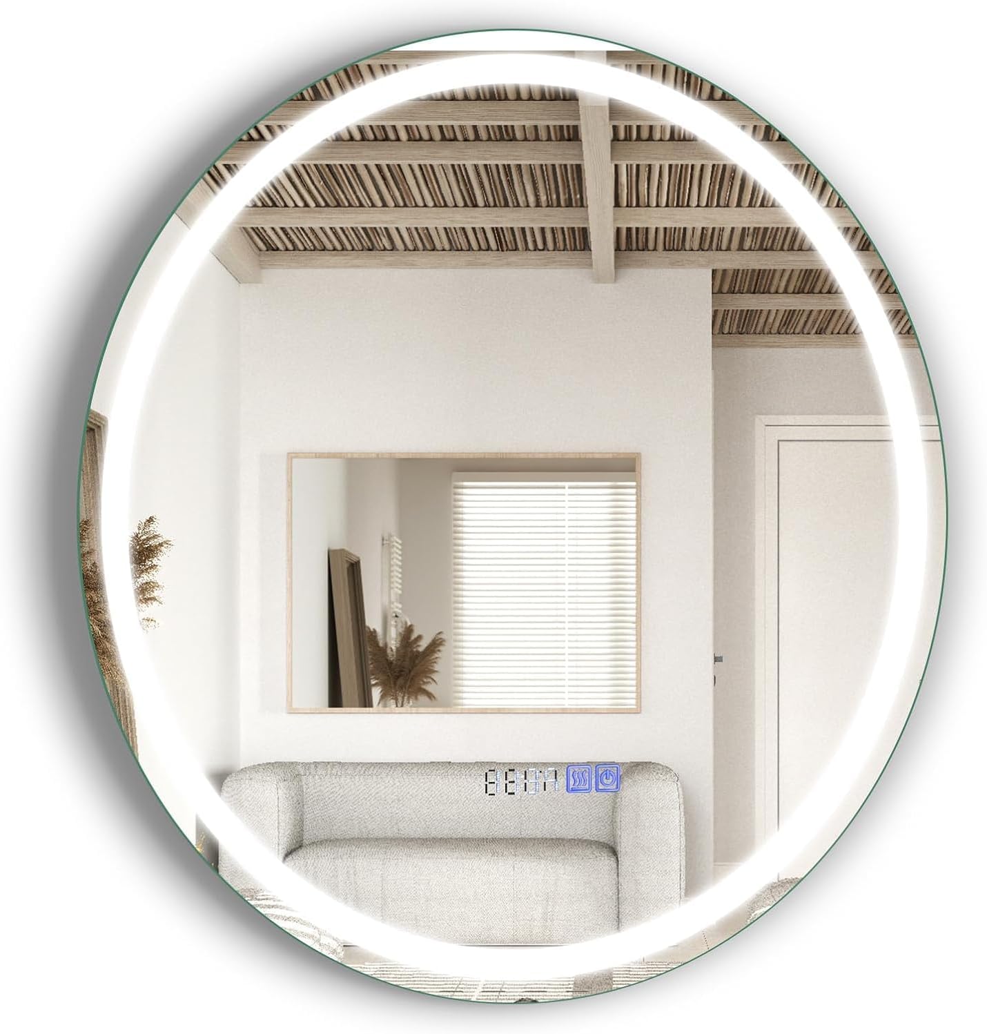 Fantask Specchio da Bagno LED 60x60cm, Dimmerabile