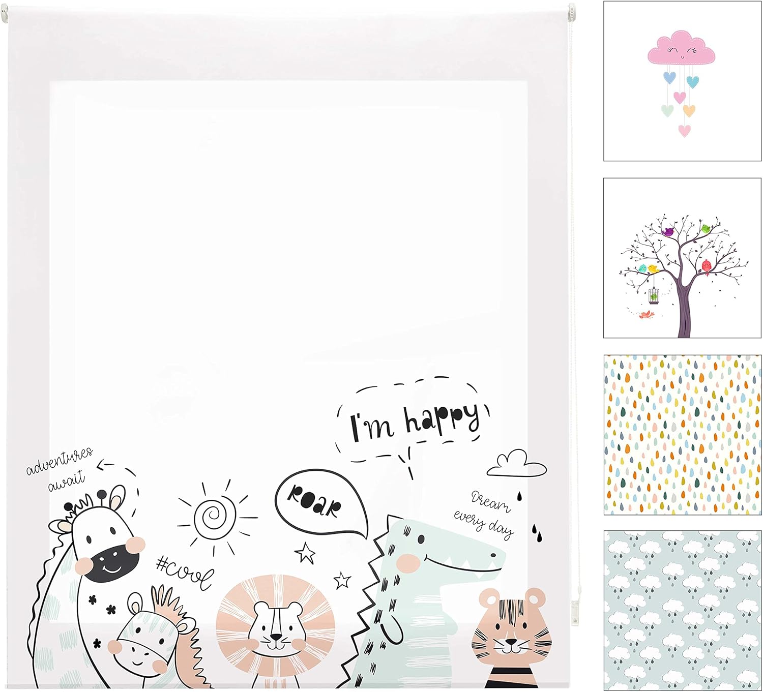 Blindecor Digital Kids - Tenda Avvolgibile Traslucida Zoocool - immagine 1