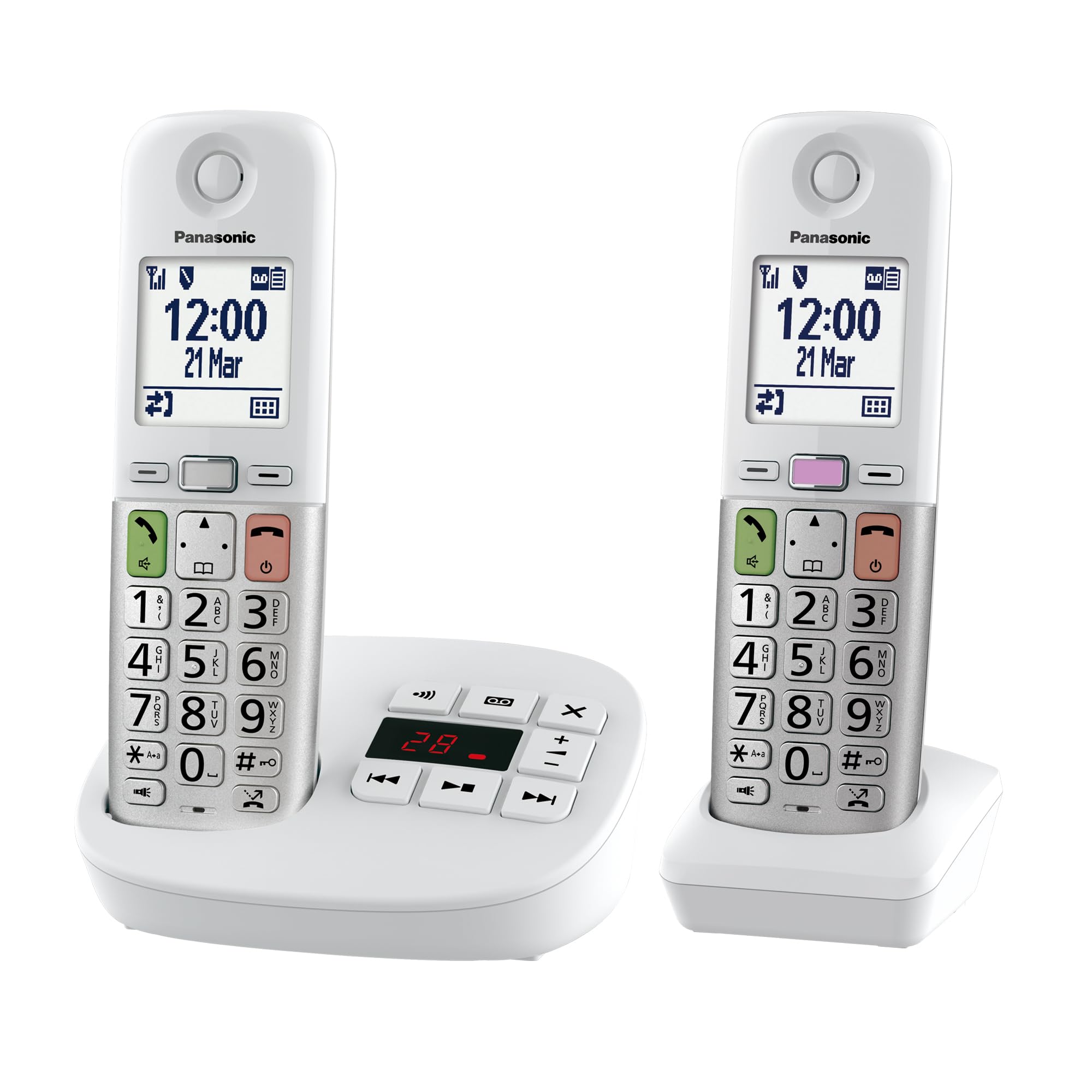 Panasonic KX-TGU432EXW Telefono Cordless Digitale, Bianco