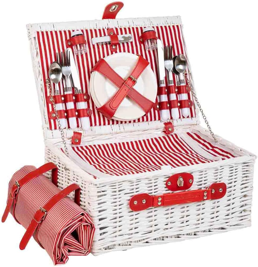 Cesta De Picnic 4 Servicios Blanco