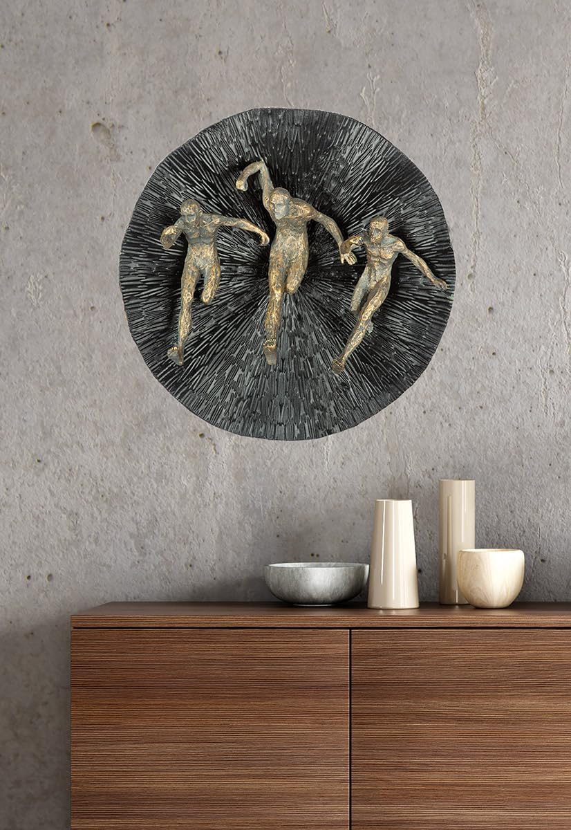 GILDE Oggetto da Parete Runners in Resina, Nero Opaco