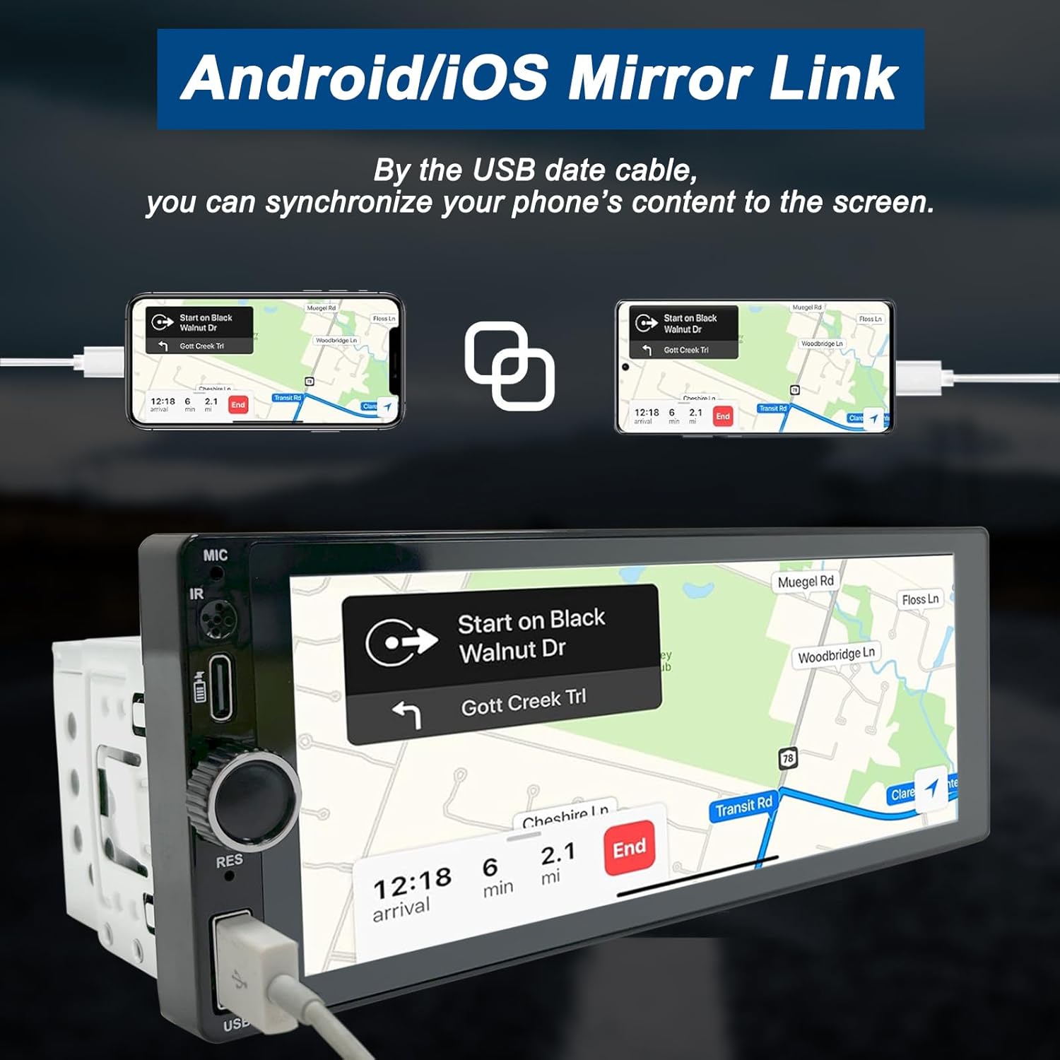 Wireless Autoradio CarPlay 1 DIN - Touchscreen 6.86 Pollici - immagine 3
