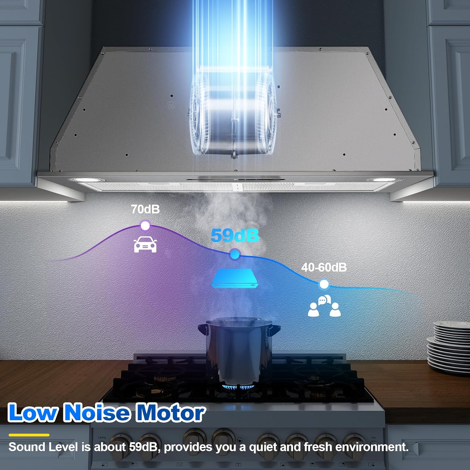 Cappa da Incasso 72 cm 400 m³/h - immagine 6