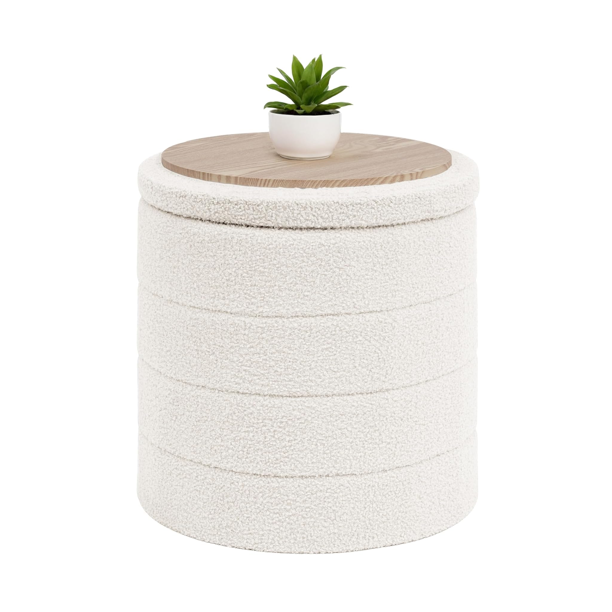 Bonlife Pouf Contenitore Pieghevole 43x43x45 cm, Bianco