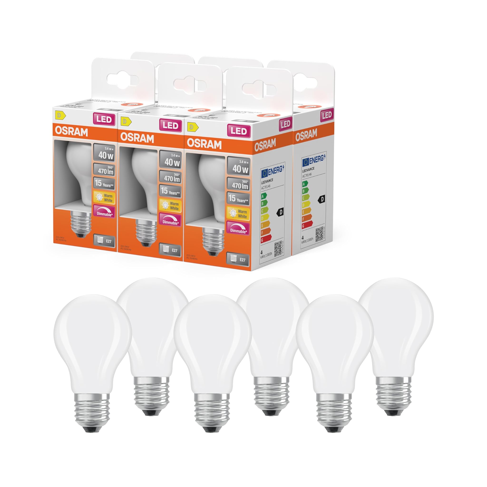 Osram Lampada LED Superstar A40 Filamento Dimmerabile