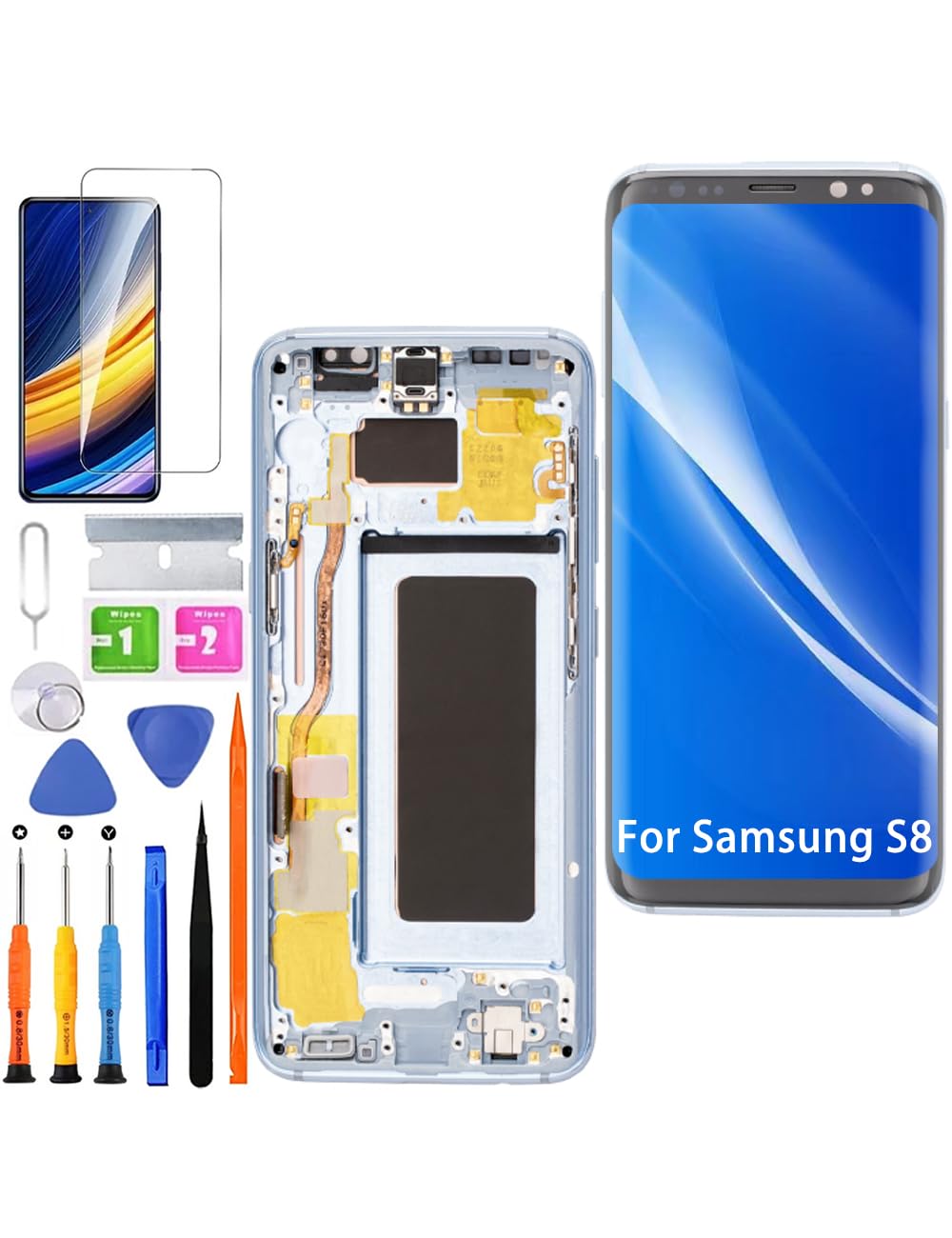 Display LCD per Samsung Galaxy S8 (TFT G950F) Blu con Cornice