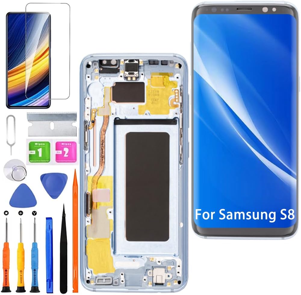 Display LCD per Samsung Galaxy S8 (TFT G950F) Blu con Cornice - immagine 1