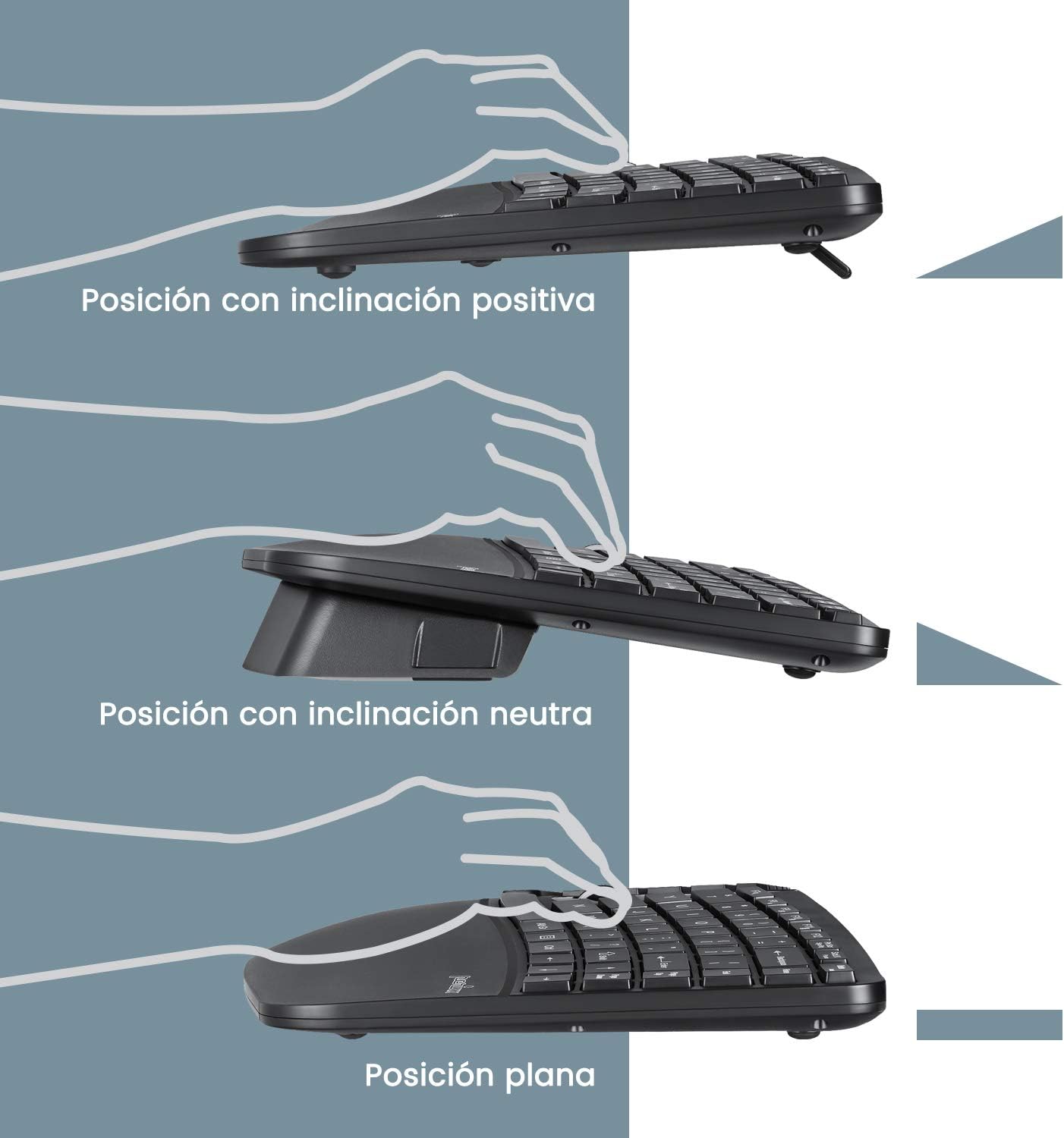 Perixx Periduo-606 - Set Tastiera Ergonomica e Mouse Wireless - immagine 3