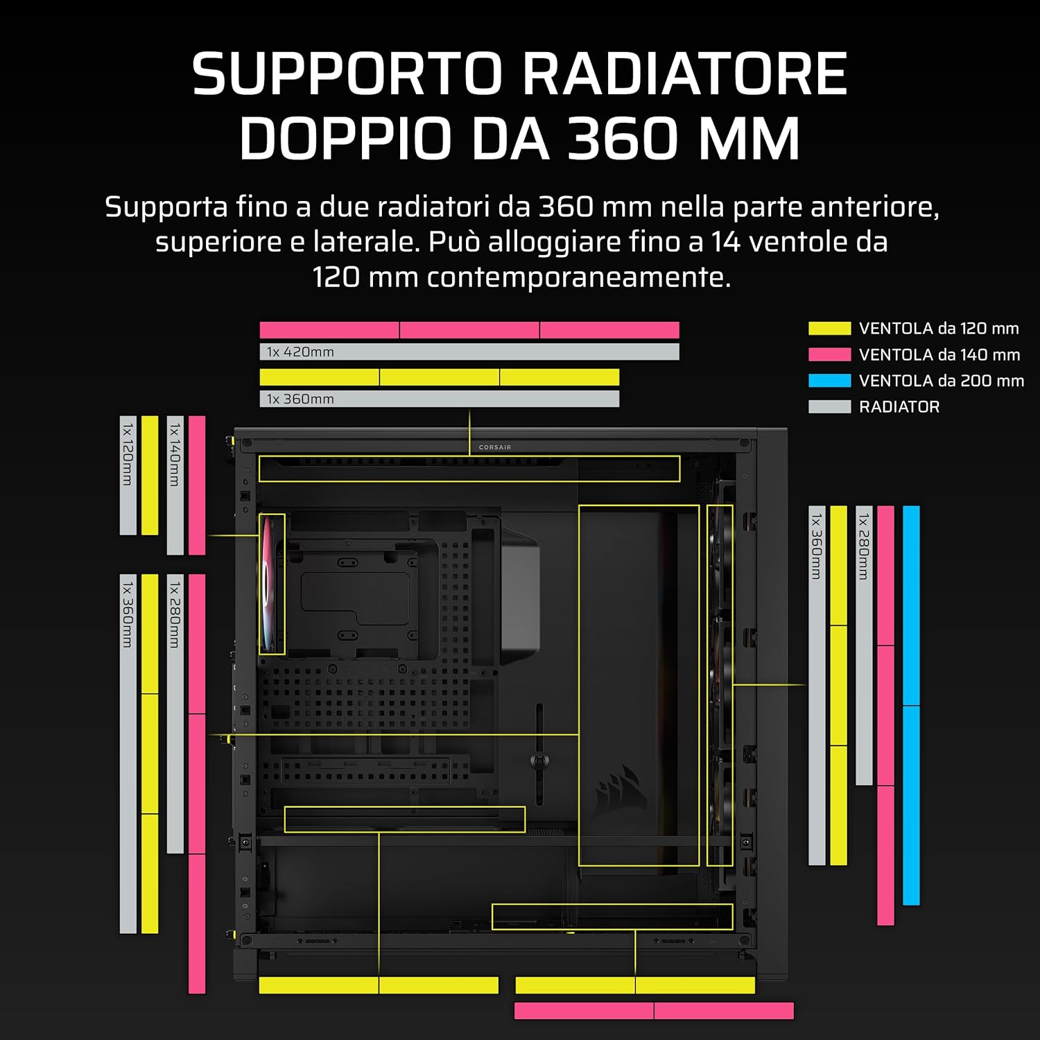 Corsair FRAME 5000D RS ARGB Mid-Tower PC Case, Nero - immagine 6