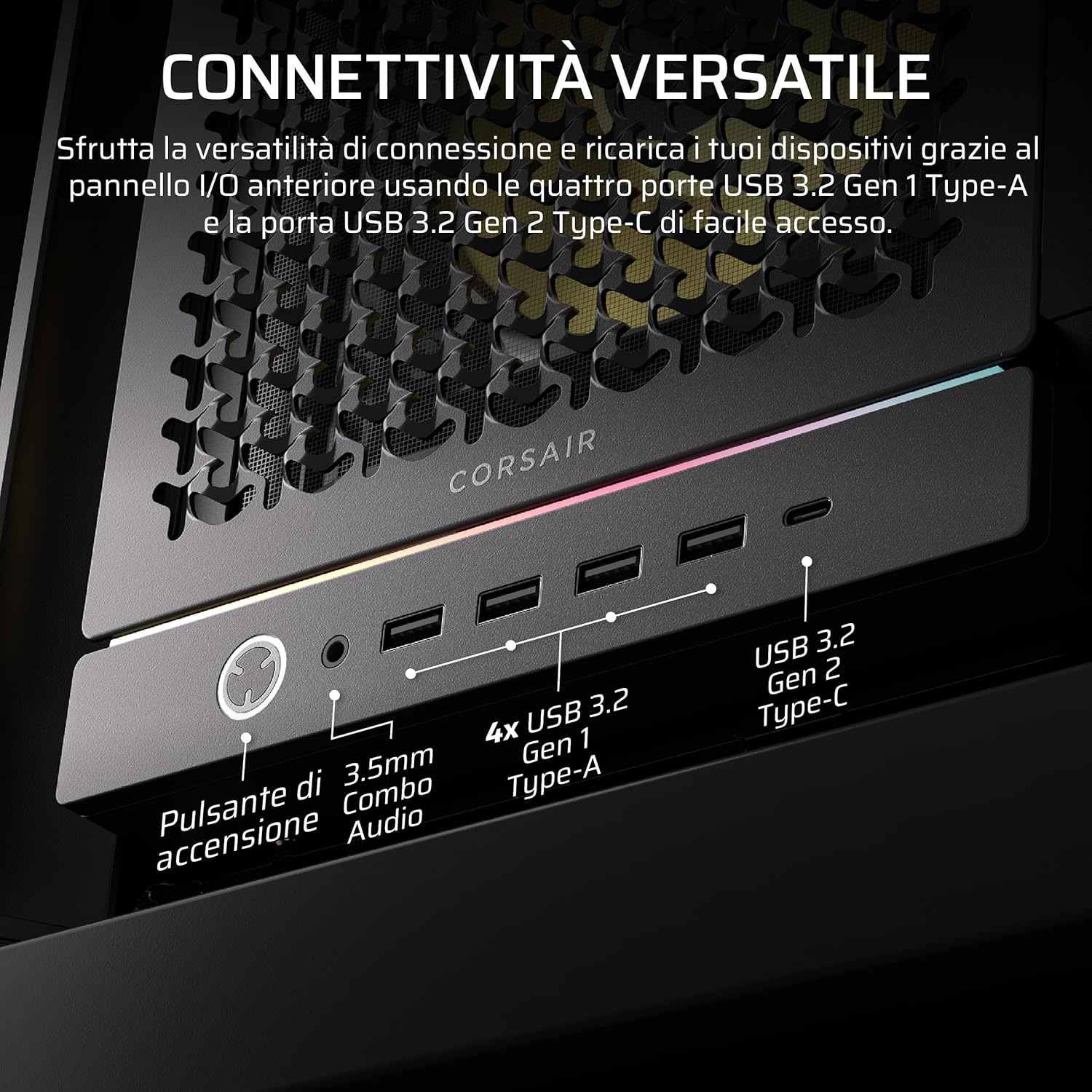 Corsair FRAME 5000D RS ARGB Mid-Tower PC Case, Nero - immagine 7