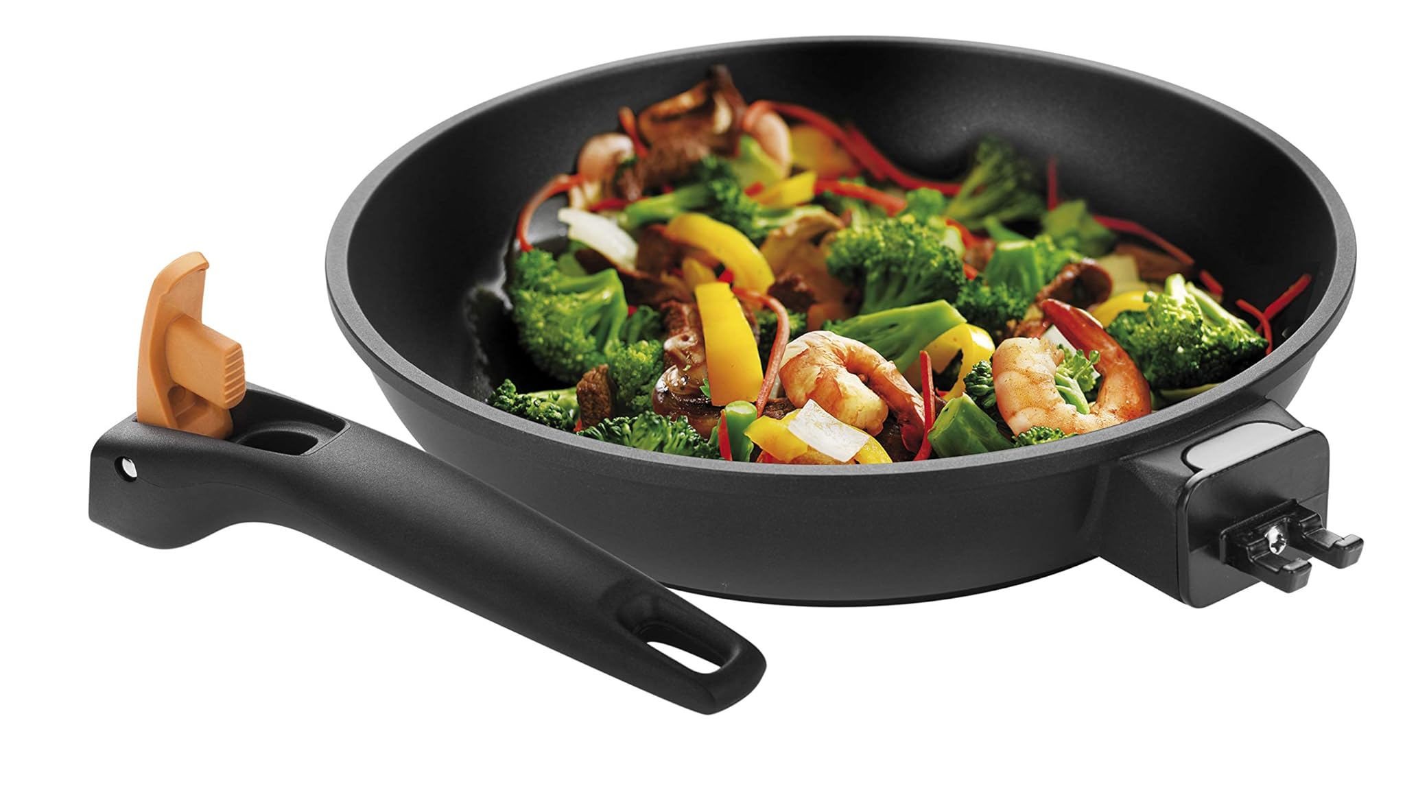 Tescoma 605058 SmartClick Wok Antiaderente Induzione Manico Removibile, 28 cm