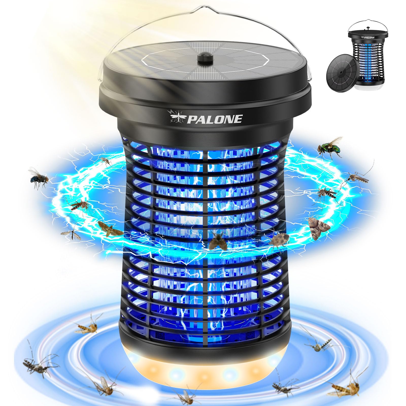 Palone Lampada Antizanzare Solare Elettrica LED 2600mAh