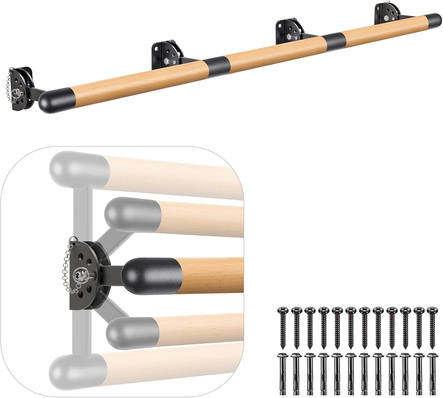 Kipika Barra da Balletto Tradizionale in Legno massello da Parete - immagine 1