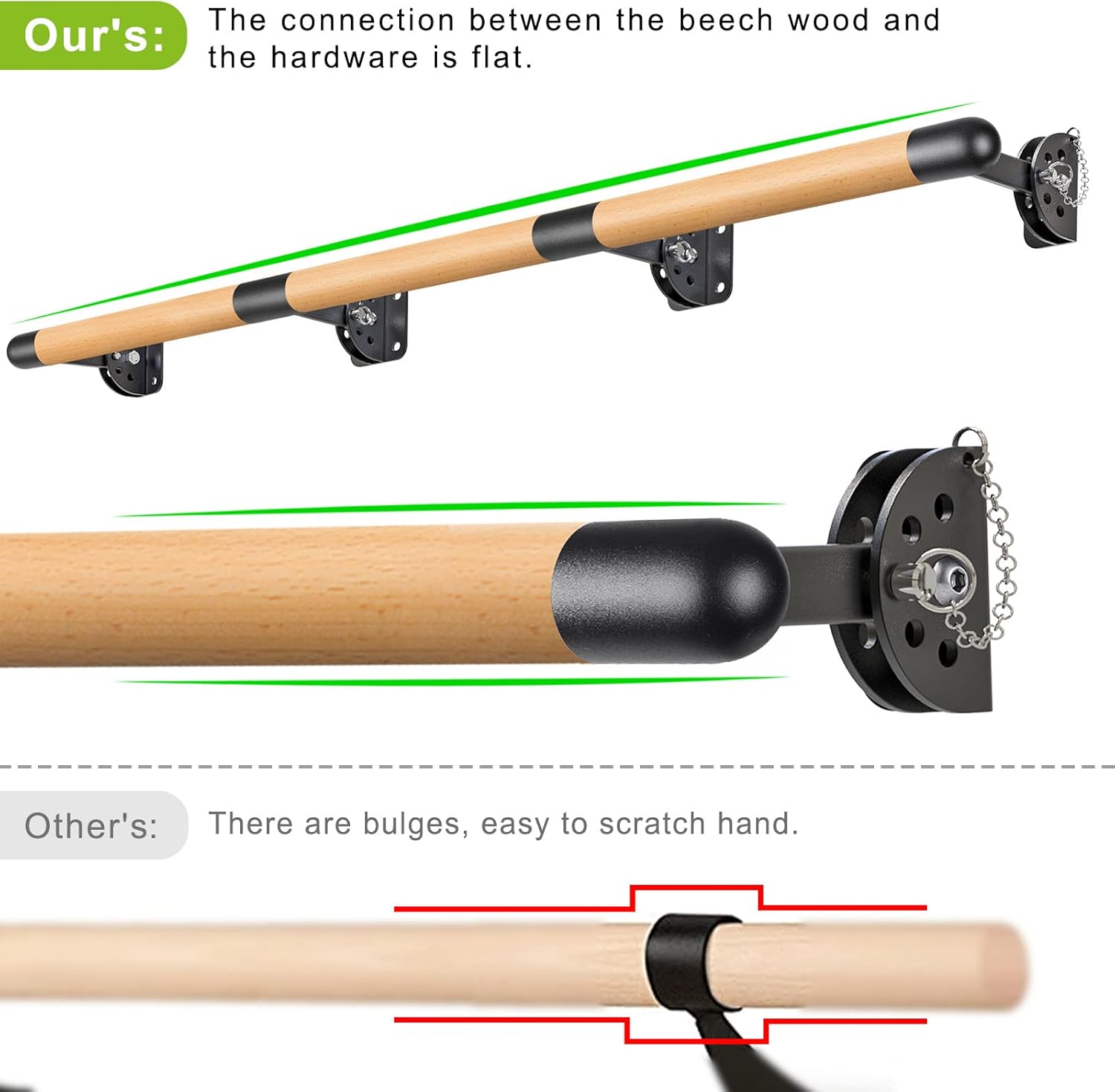 Kipika Barra da Balletto Tradizionale in Legno massello da Parete - immagine 2
