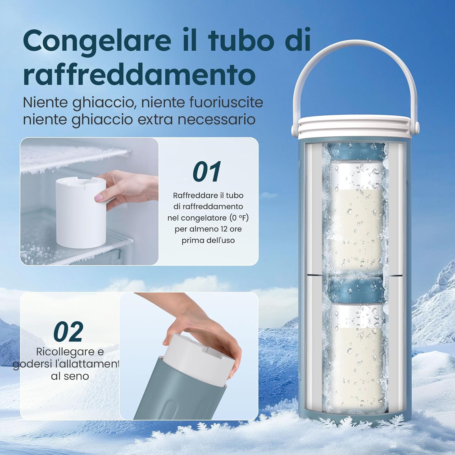 Raffreddatore per Latte Materno 24h con 2 Biberon - immagine 6