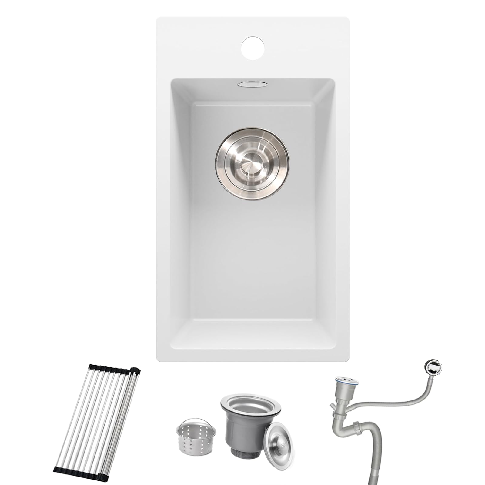 Bokaiya Lavello Cucina Granito Bianco 28x50cm