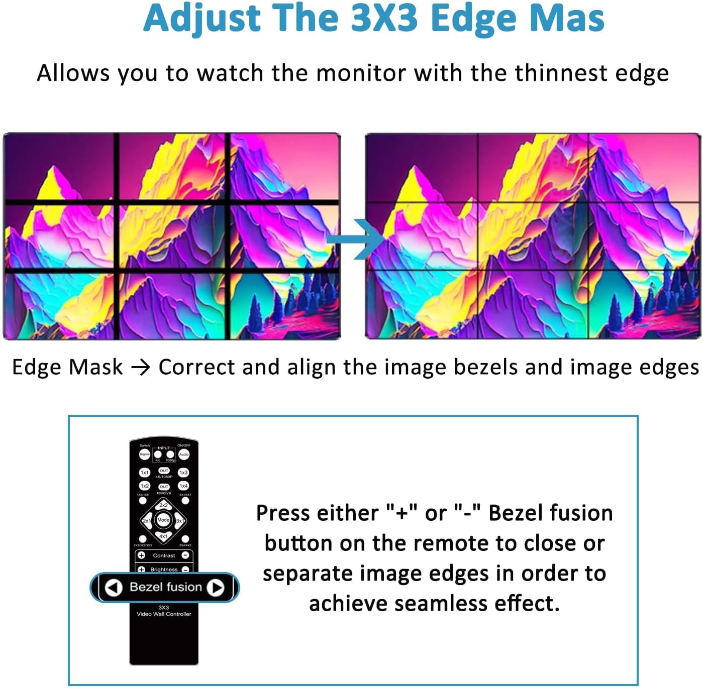 Video Wall Controller 3x3 - Processore Multi-Screen 4K@30Hz - immagine 6