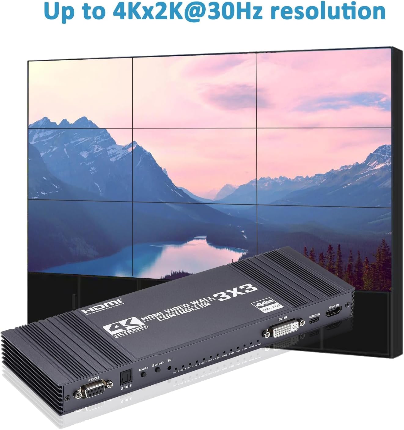 Video Wall Controller 3x3 - Processore Multi-Screen 4K@30Hz - immagine 7