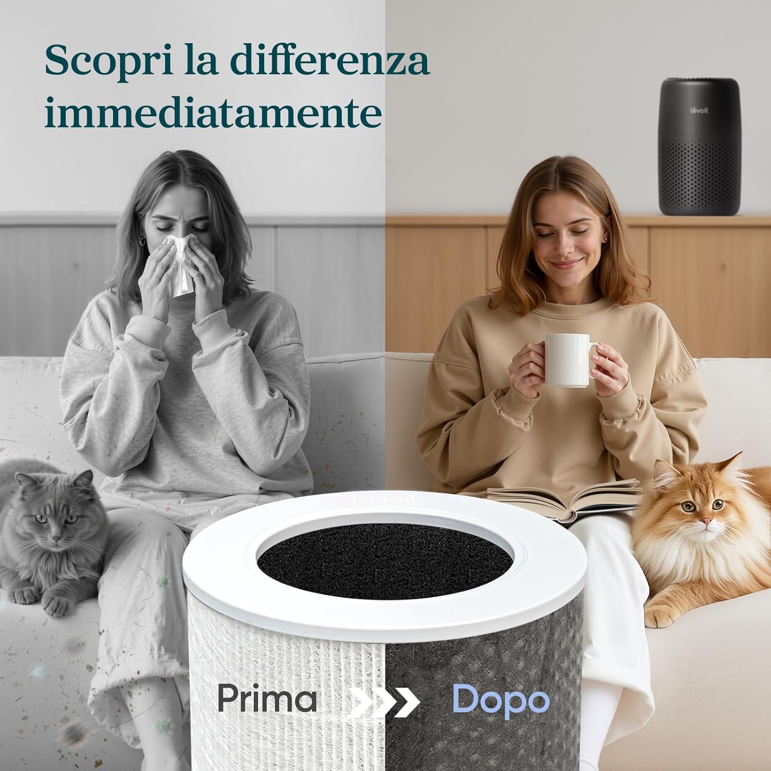 Levoit Core Mini Purificatore d’Aria HEPA, Nero - immagine 6