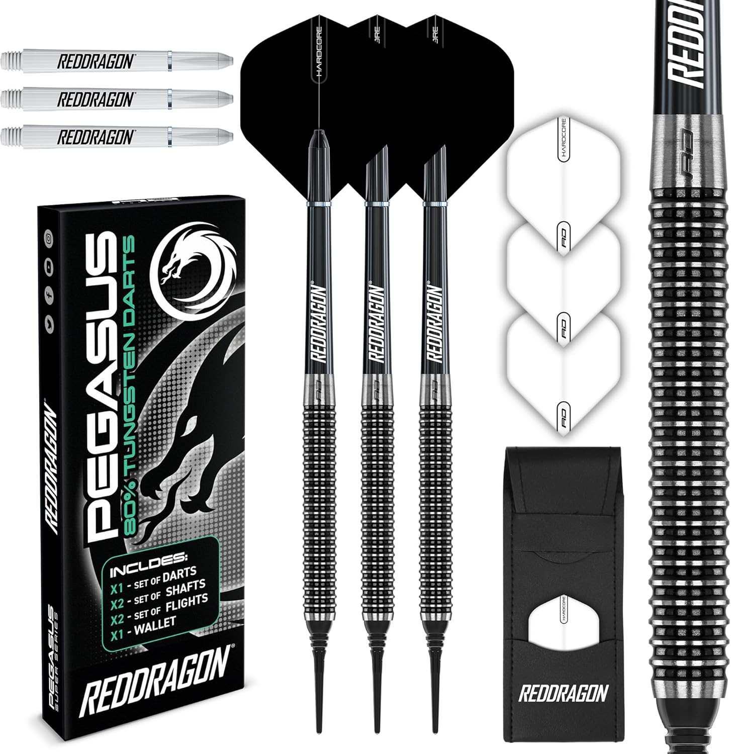 RED DRAGON Pegasus Freccette Soft Tungsteno Nero - immagine 1