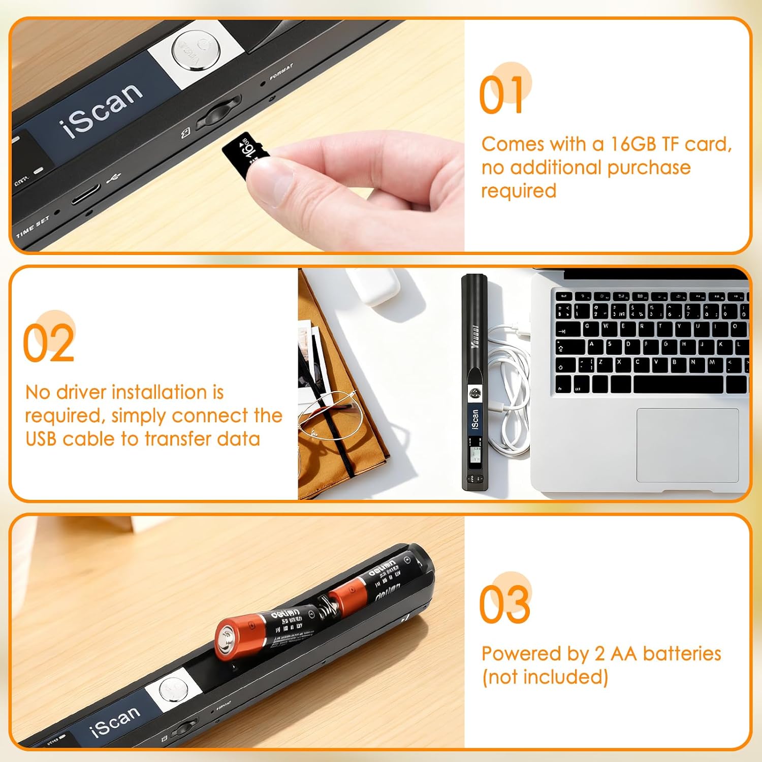 Scanner Documenti Portatile 900 DPI con TF 16GB - immagine 6