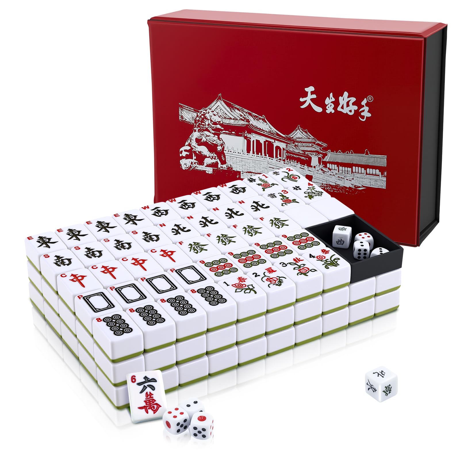 Set Mahjong Cinese Grande 146 Pezzi 3x2,25 cm
