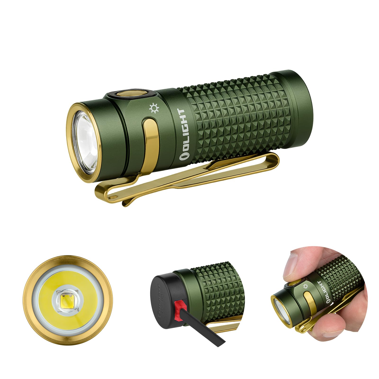 OLIGHT Baton 4 Standalone - Torcia Tascabile EDC 1300 lm, Verde