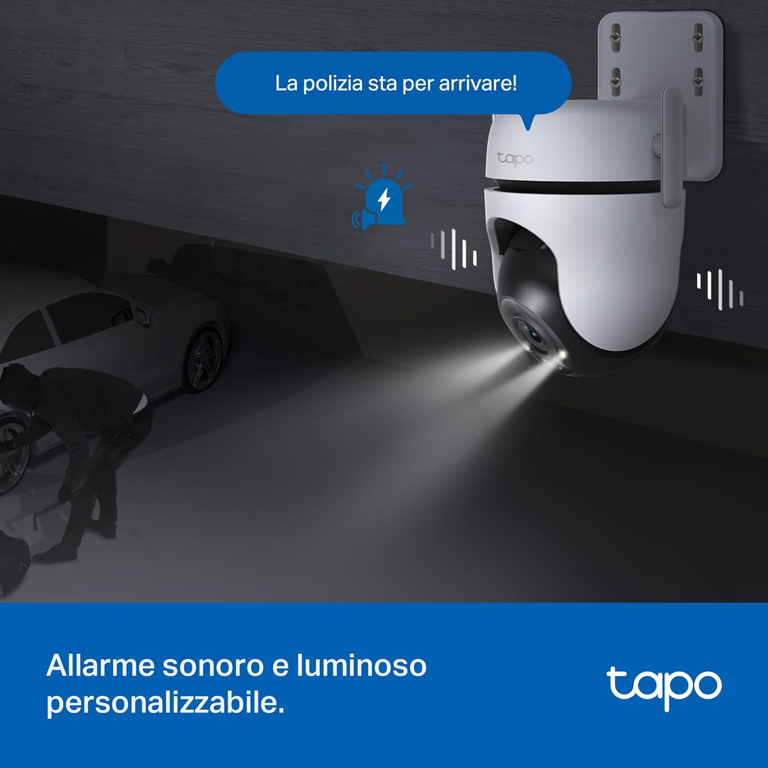 Tapo C52A - Telecamera WiFi Esterno 2K 4MP PTZ 360° - immagine 10