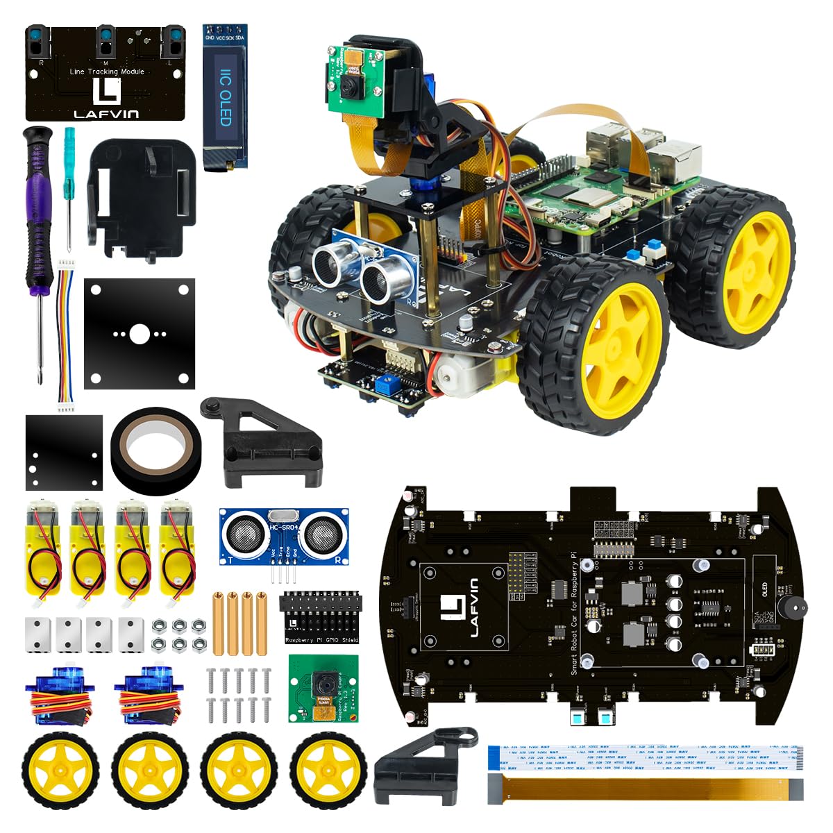 Lafvin Kit Smart Car 4WD per Raspberry Pi