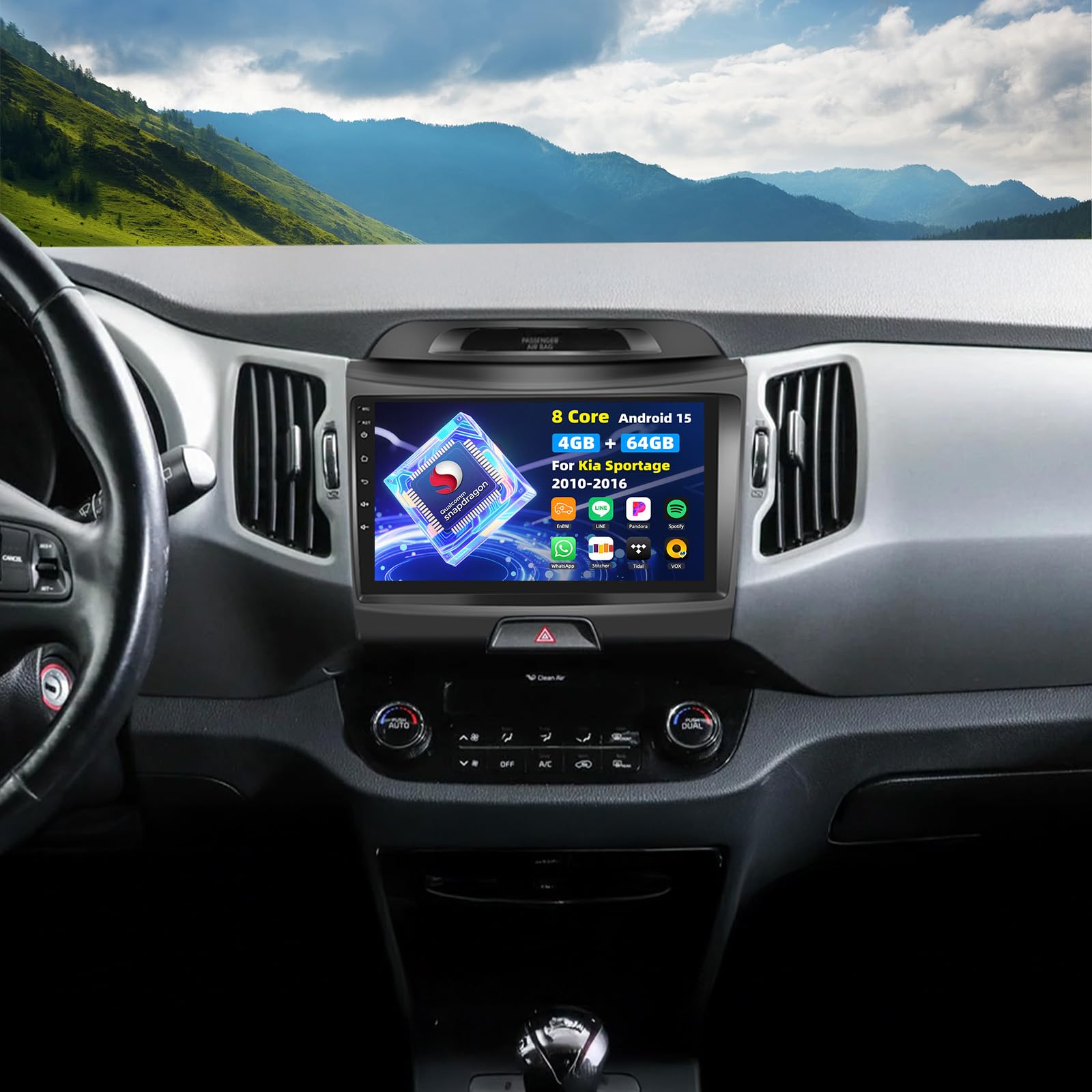 Autoradio Qualcomm 8 Core Android 15 per Kia Sportage