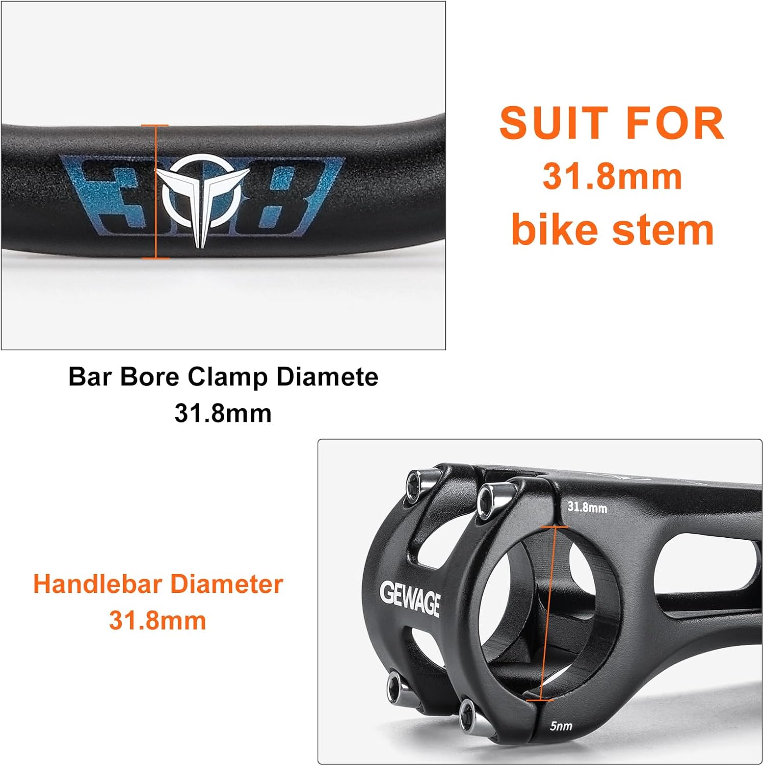 Gewage Manubrio Riser Bici 780mm in Lega Alluminio - immagine 4