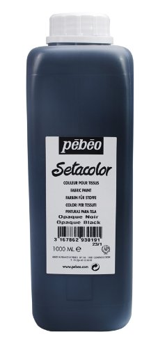 PEBEO Setacolor - Vernice opaca per tessuti, flacone da 1 litro, colore: nero