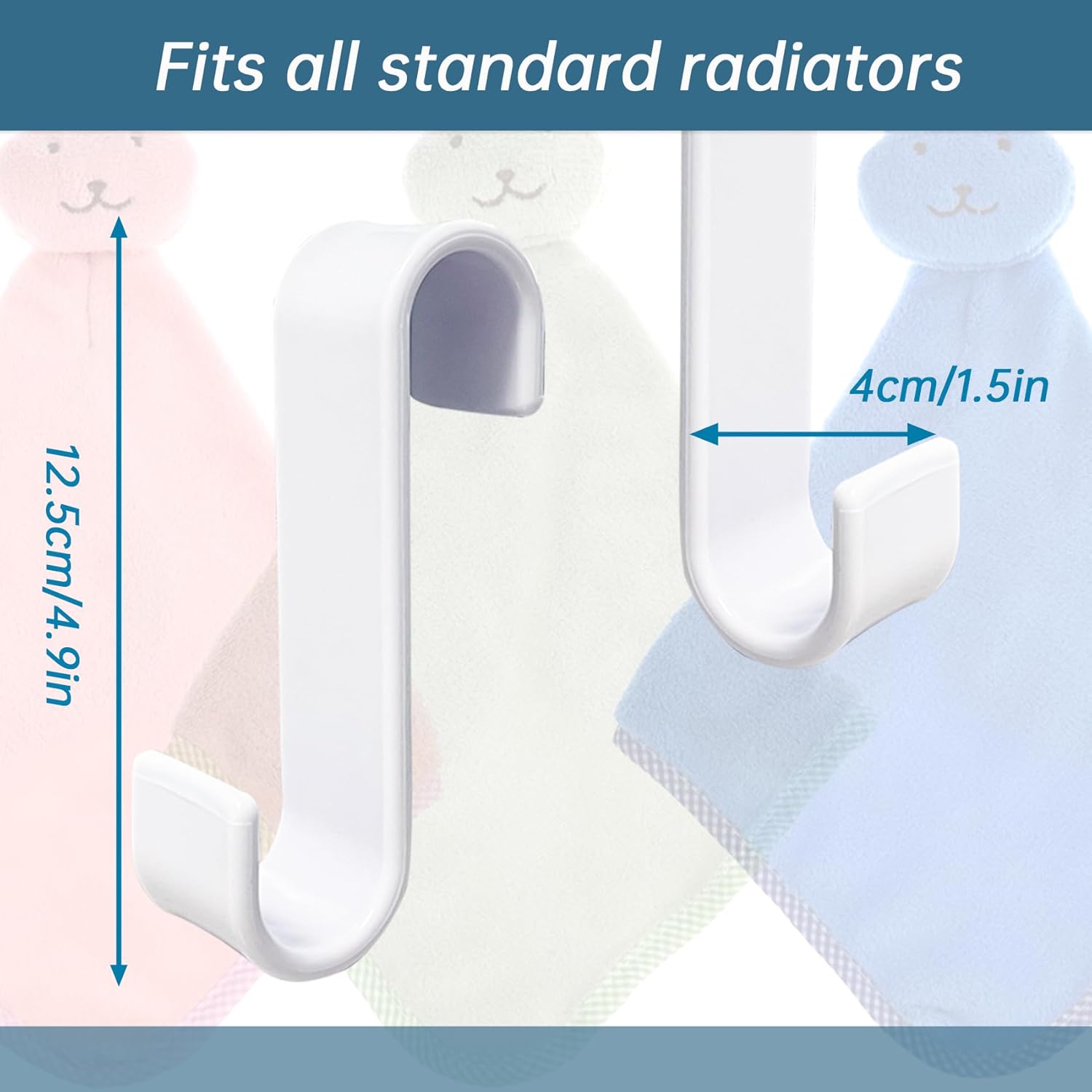 8 Pezzi Ganci Termoarredo in Plastica, Bianco - immagine 2