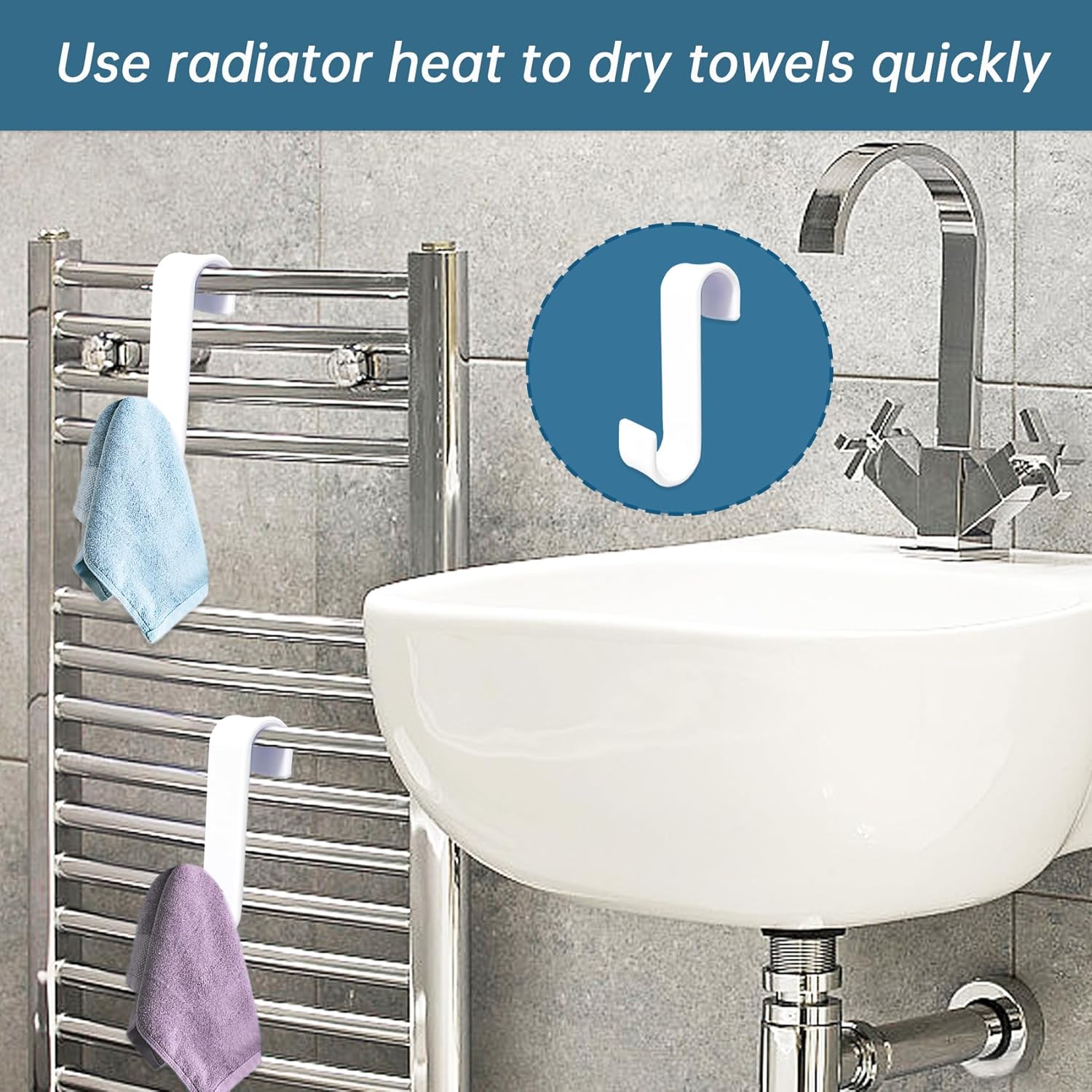 8 Pezzi Ganci Termoarredo in Plastica, Bianco - immagine 5