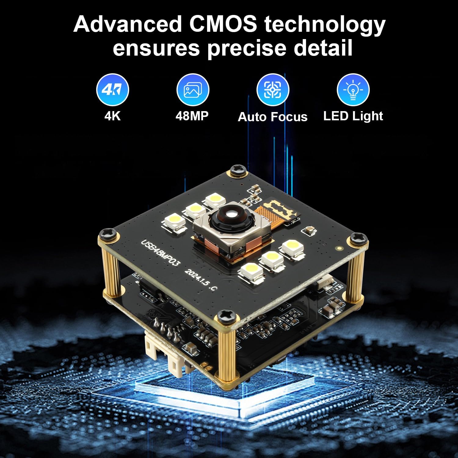 Fotocamera USB 48 MP con Autofocus e 6 LED - immagine 6