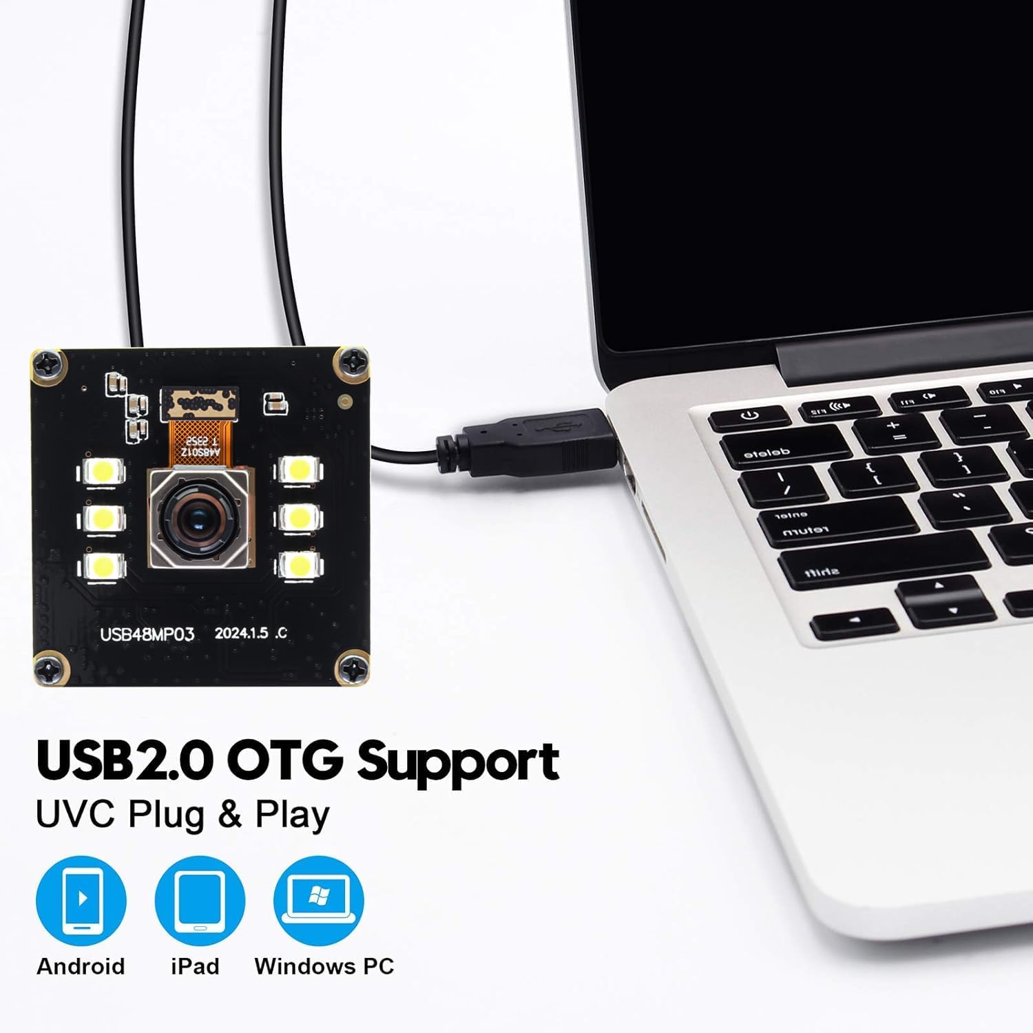 Fotocamera USB 48 MP con Autofocus e 6 LED - immagine 7