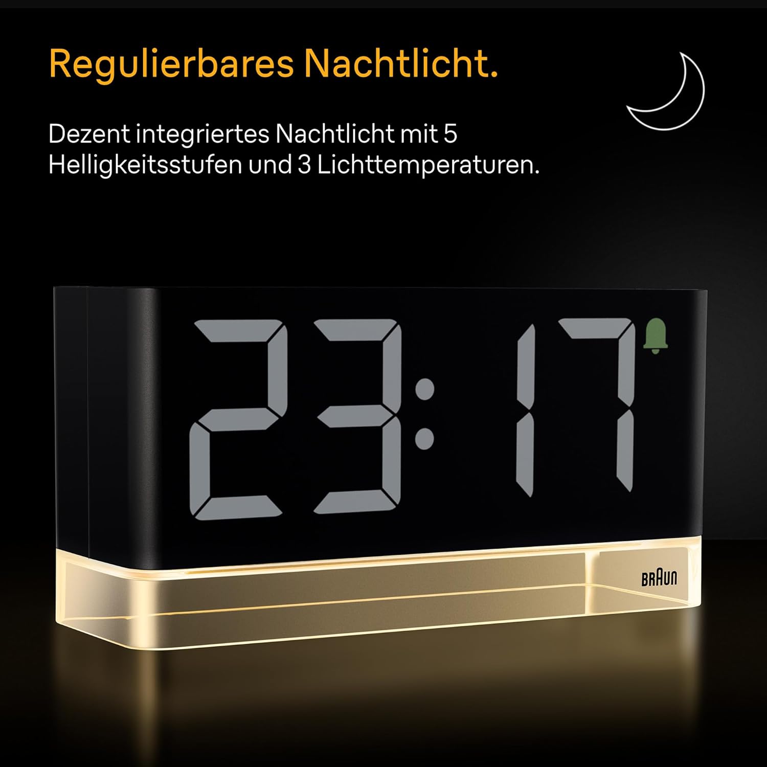 Braun Sveglia Digitale Display LED Extra Large, Nero - immagine 4