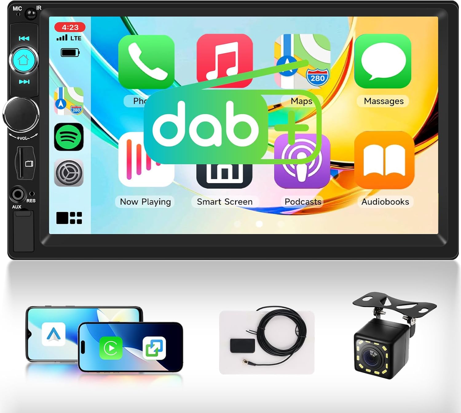 Hodozzy Autoradio 2 Din 7" Wireless Carplay Android Auto - immagine 1