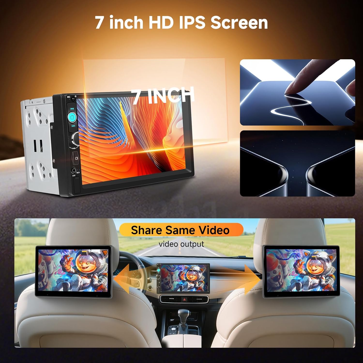 Hodozzy Autoradio 2 Din 7" Wireless Carplay Android Auto - immagine 4