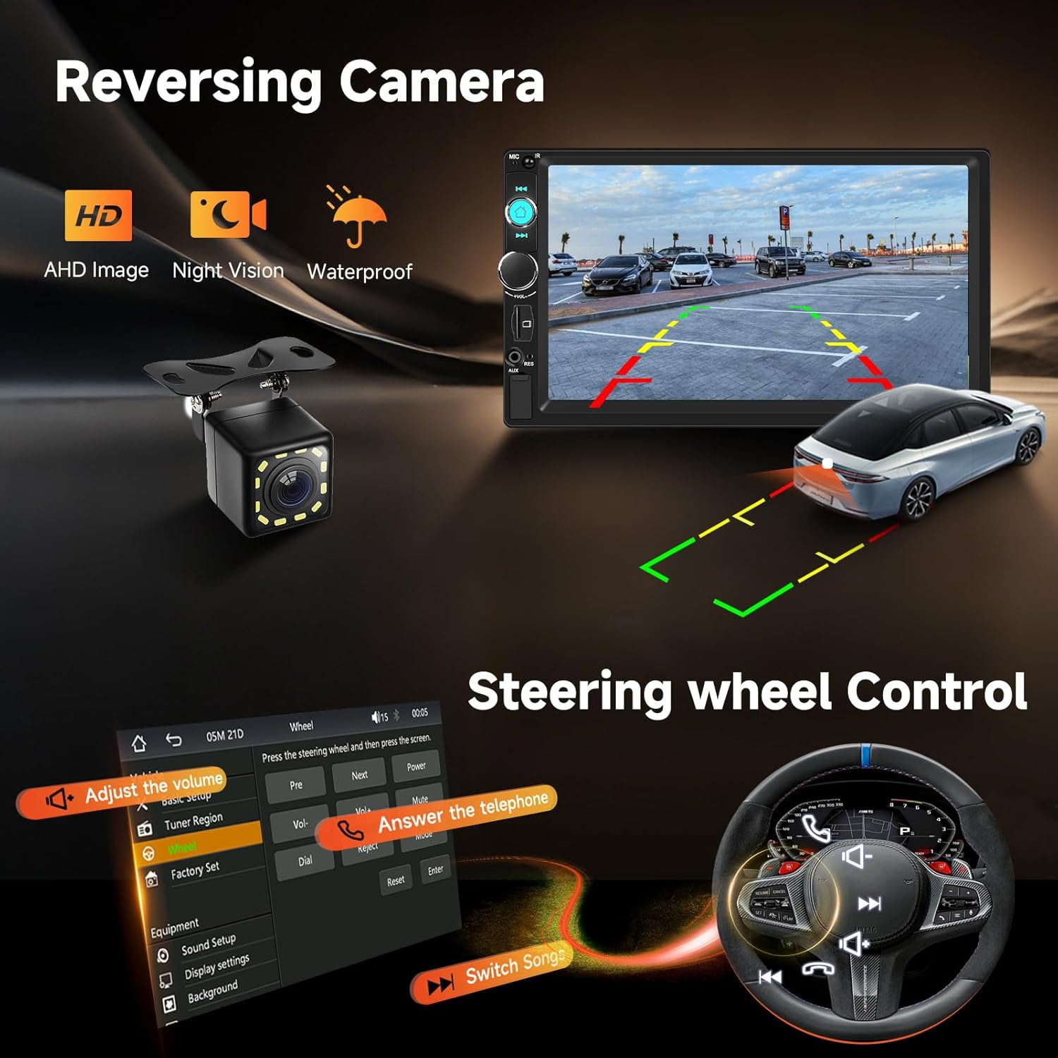 Hodozzy Autoradio 2 Din 7" Wireless Carplay Android Auto - immagine 6