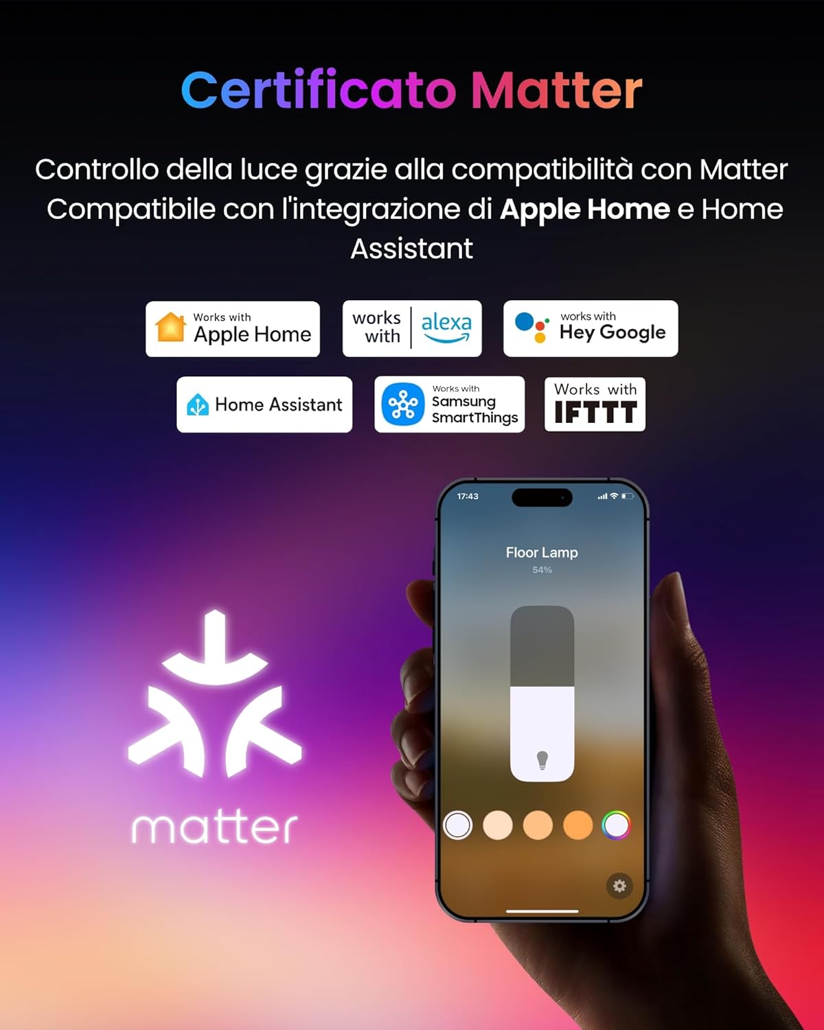SwitchBot Matter Lampada da Terra LED RGBCCT - immagine 2