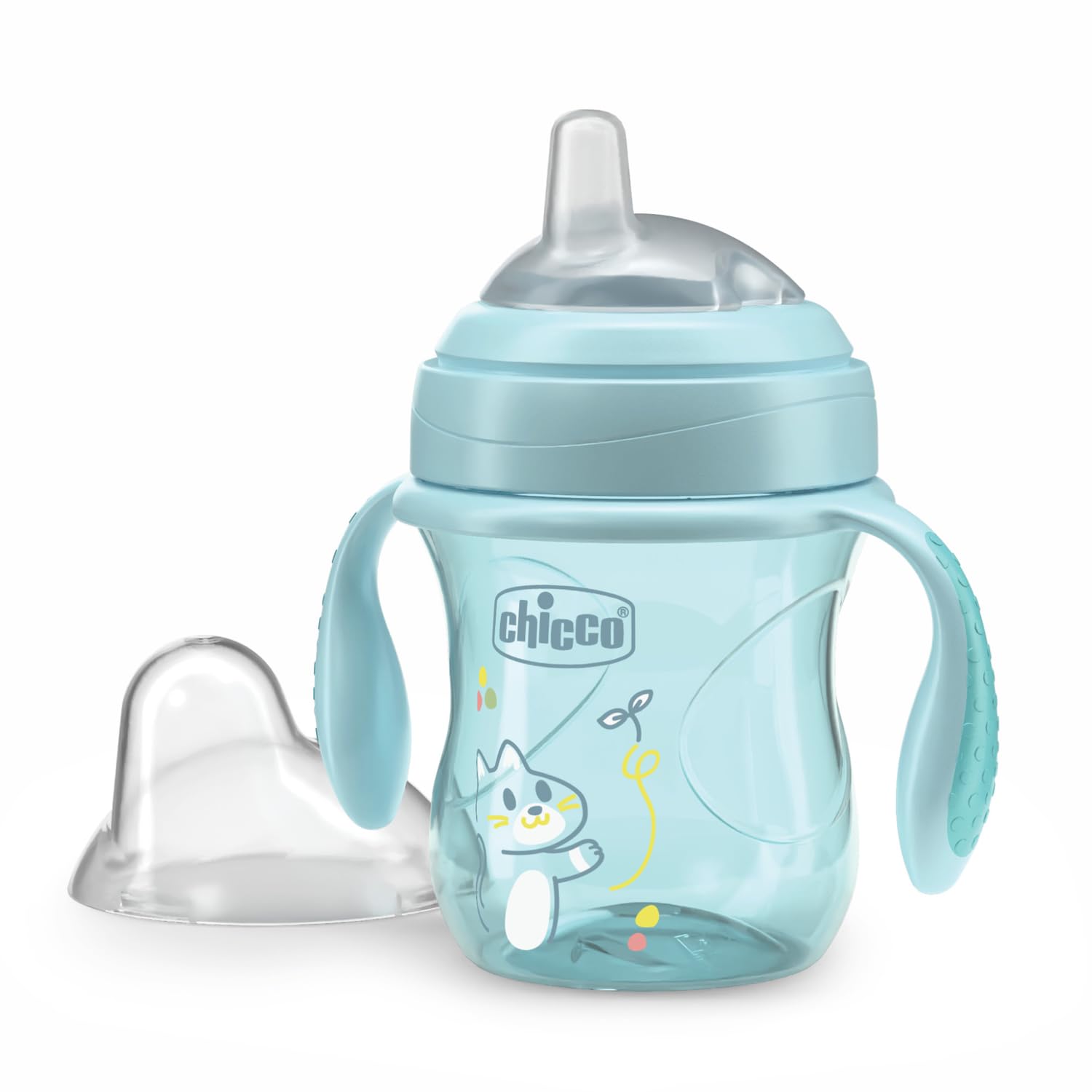 Chicco Transition Cup - Bicchiere Antigoccia 200ml, Azzurro