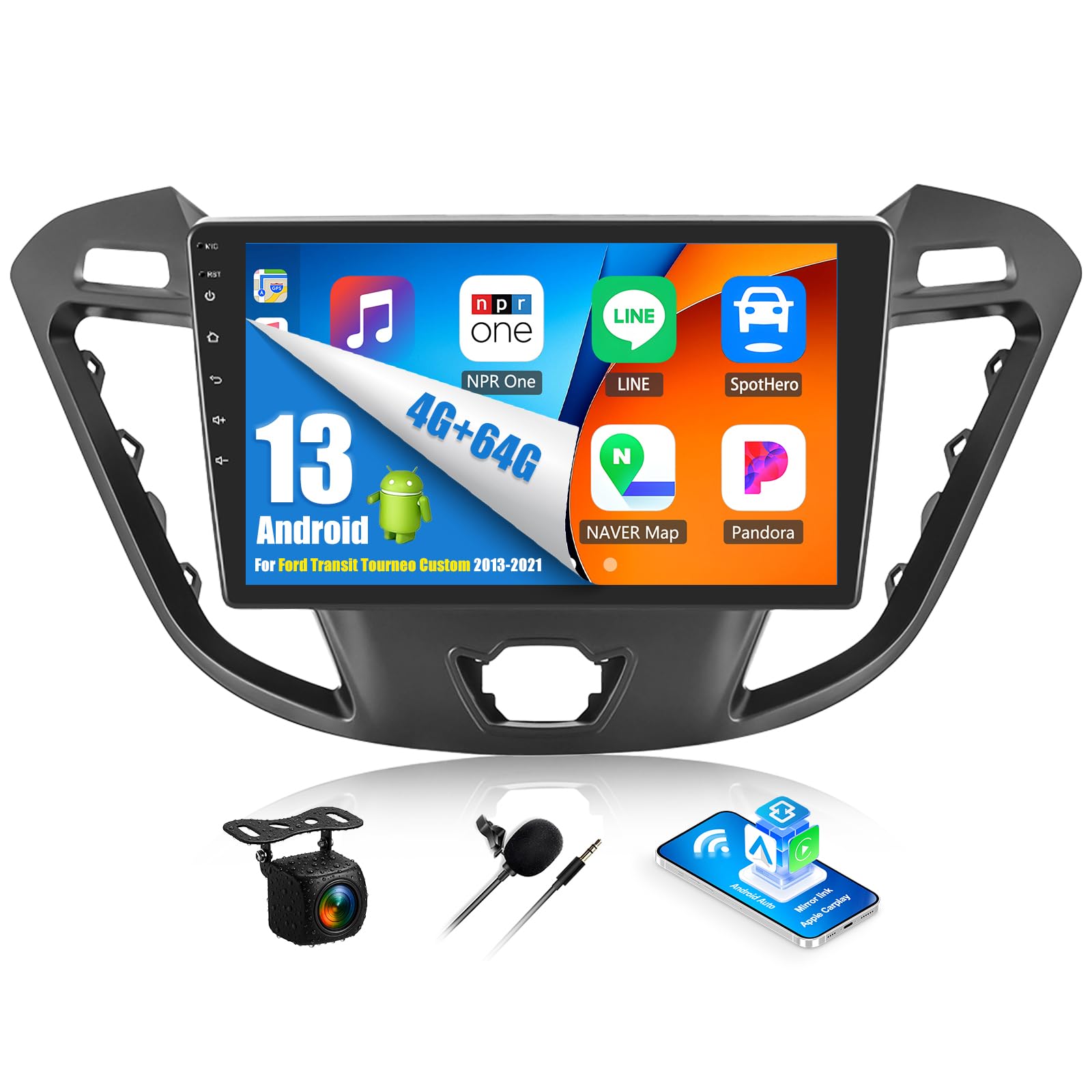 Oiliehu Autoradio Android 13 4+64G per Ford Transit Custom