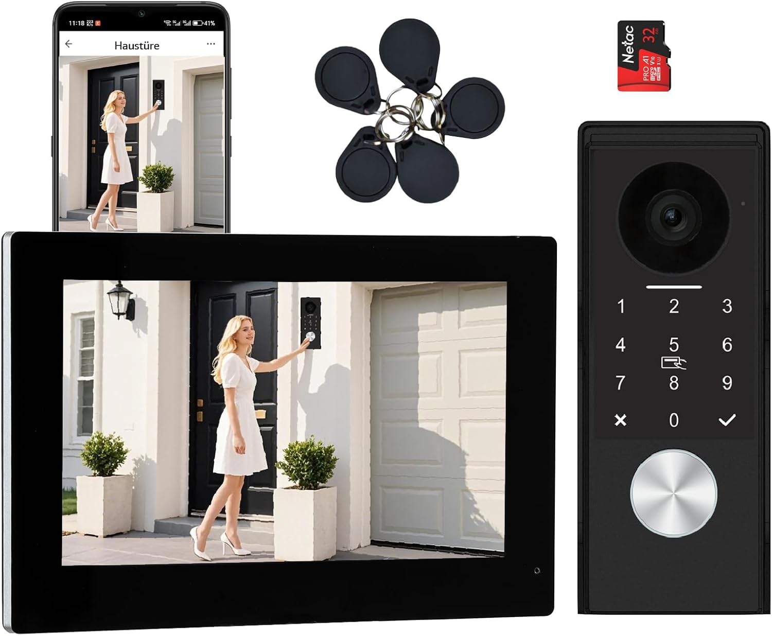 Videocitofono 2 Fili Full HD con Schermo Touch 7" - immagine 1