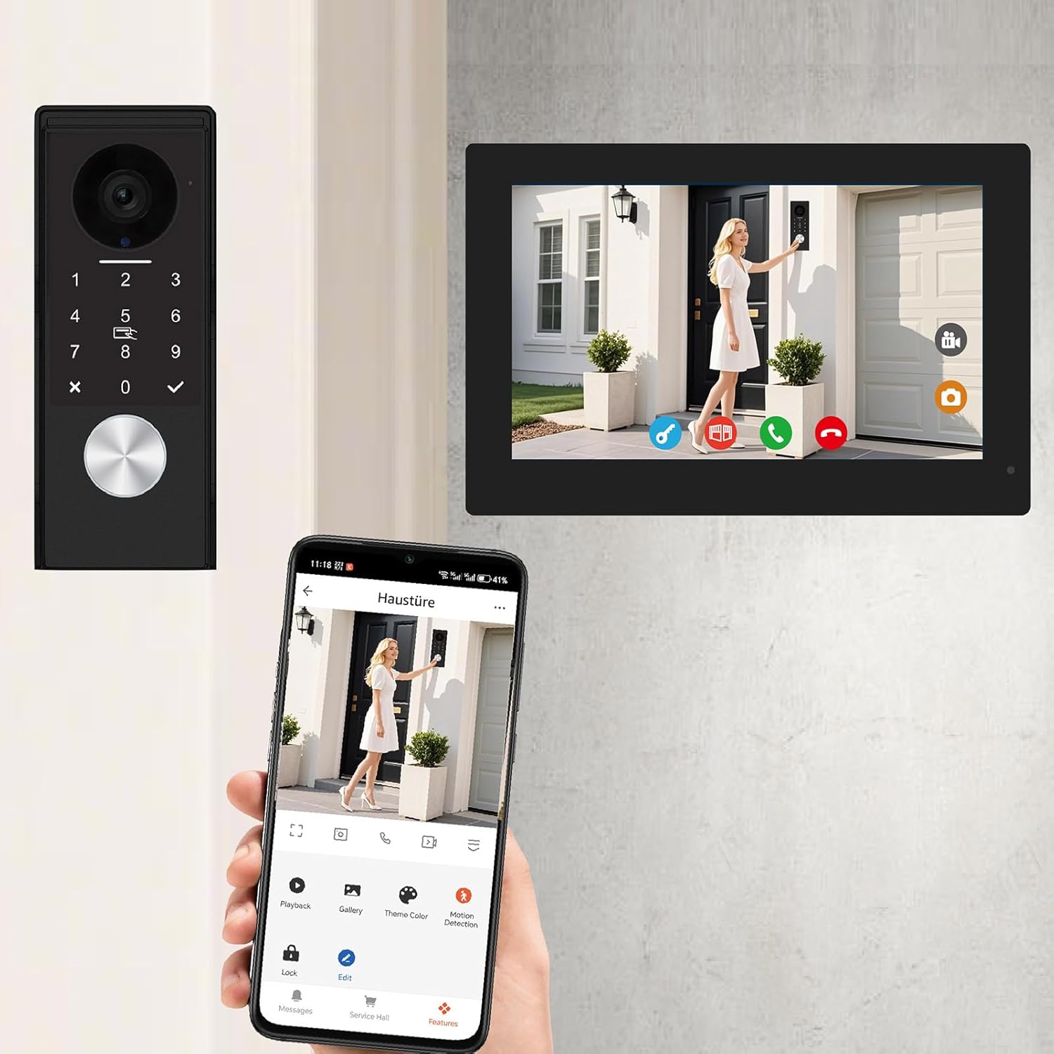 Videocitofono 2 Fili Full HD con Schermo Touch 7" - immagine 2