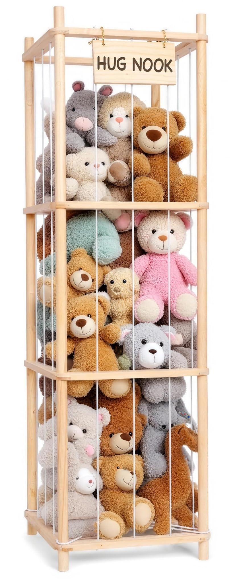 Porta Peluche Verticale Salvaspazio in Legno