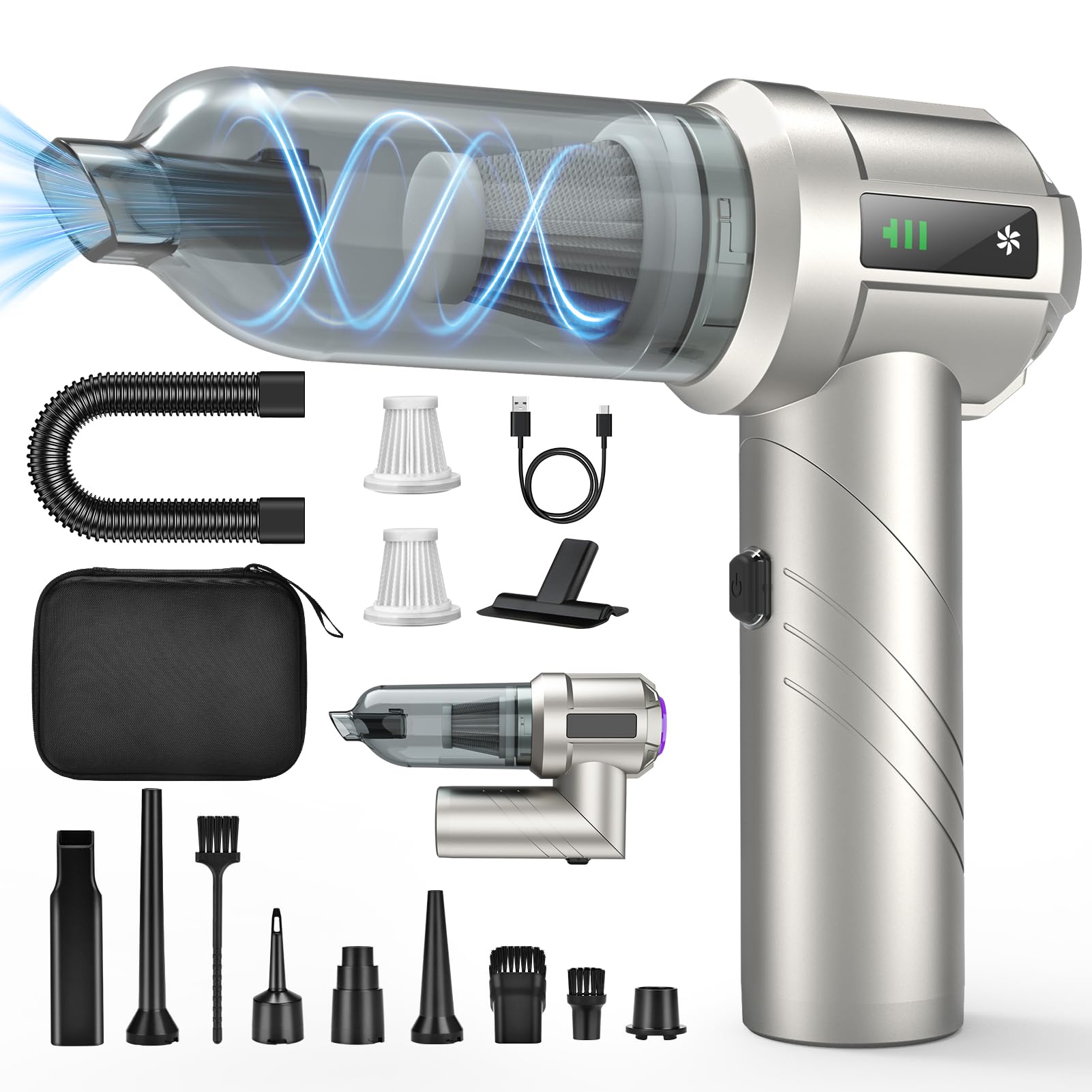 Aspirapolvere Portatile Auto 22000Pa con Motore Brushless